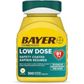 Bayer Aspirin Low Dose 81 mg front view bottle for daily heart health support