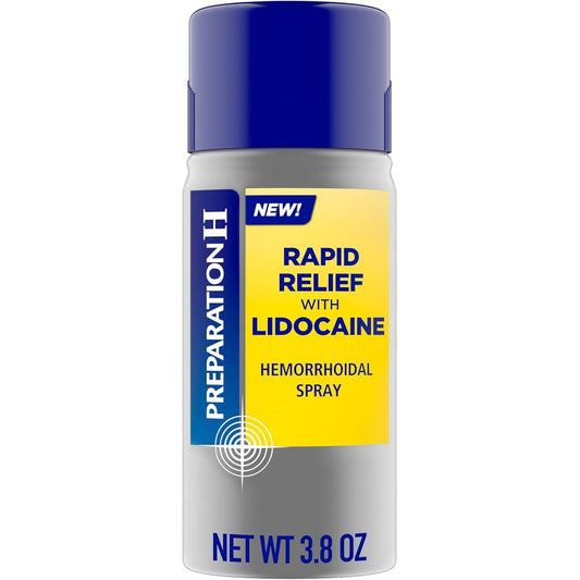 Preparation H Rapid Relief Hemorrhoidal Spray front view for numbing pain relief