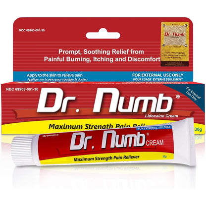 Dr. Numb 5 Percent Lidocaine Numbing Cream front view packaging