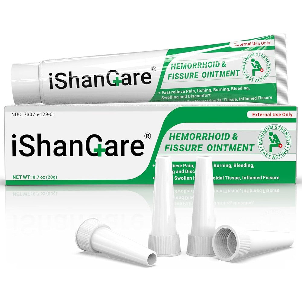 Ishancare extra strength hemorrhoid cream front view for piles relief