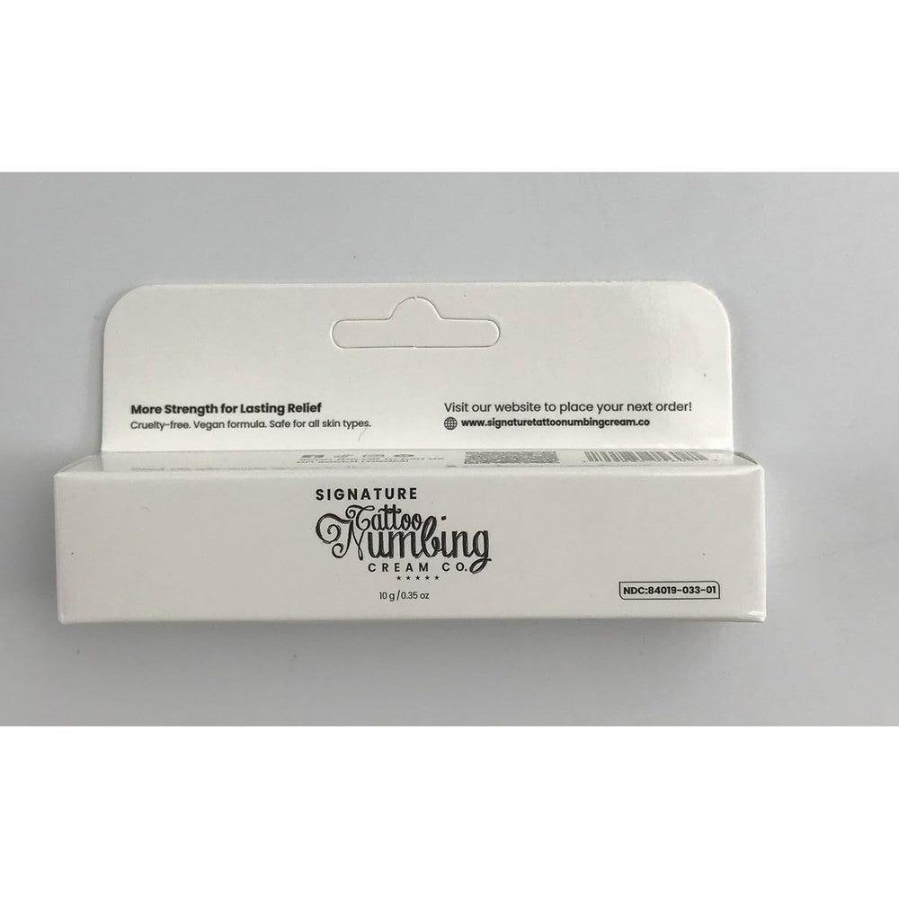 Recticare Signature Numbing Cream front view of the ten gram tube for topical pain relief.