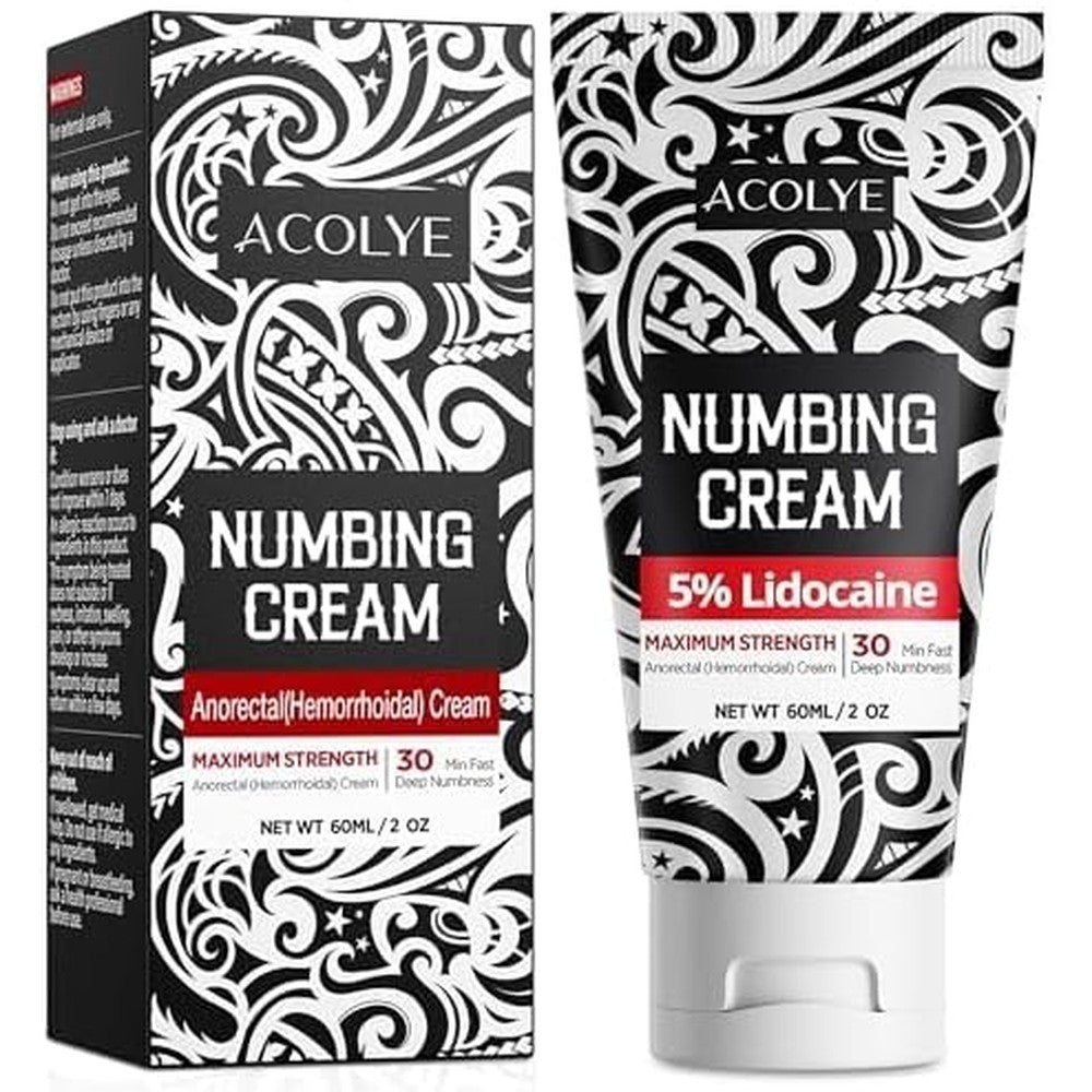 Acolye maximum strength lidocaine numbing cream front view for topical anesthetic relief