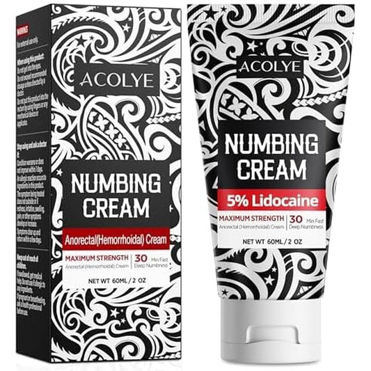 Acolye maximum strength lidocaine numbing cream front view for topical anesthetic relief