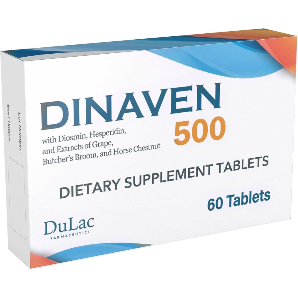 Dulac Farmaceutici Dinaven 500 dietary supplement front view for leg circulation support