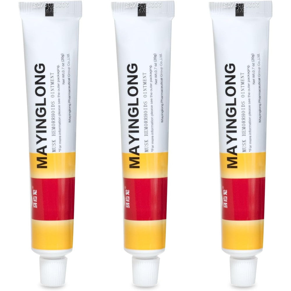 Mayinglong Musk Hemorrhoids Ointment front packaging view for authentic hemorrhoid relief