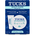 Tucks Multi-Care Relief Kit front packaging showing witch hazel pads and lidocaine cream for authentic American personal care.