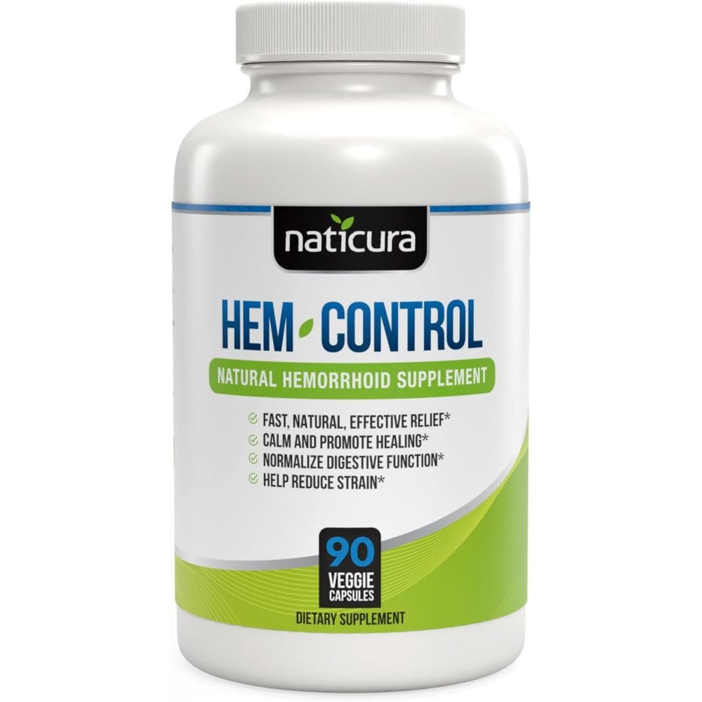 Naticura Hem-Control bottle front view natural hemorrhoid relief supplement