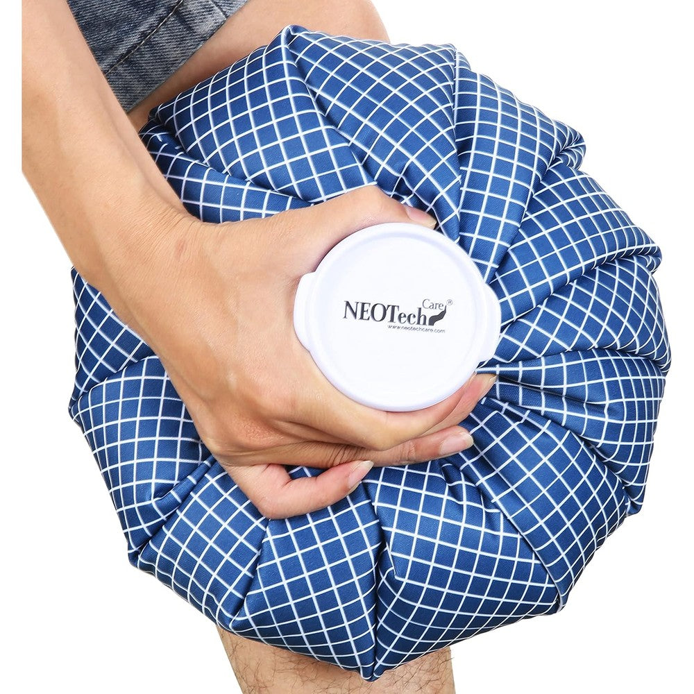 Neotech Care 11 inch reusable ice bag blue design front view