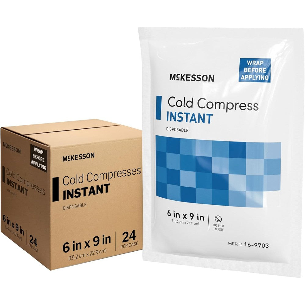 McKesson instant cold packs 6x9 inch front view for sports injury