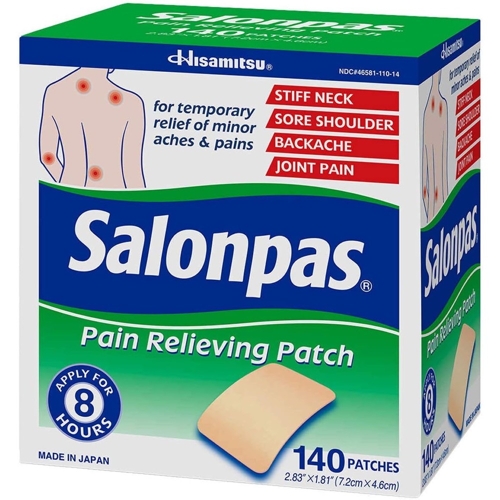 Salonpas Pain Relieving Patch two pack box front view for muscle relief