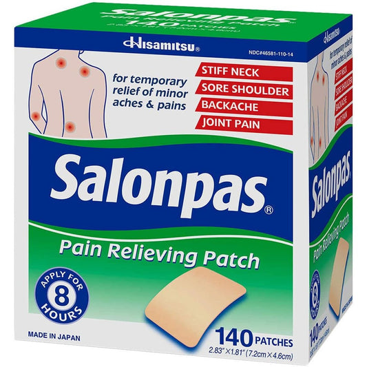 Salonpas Pain Relieving Patch two pack box front view for muscle relief