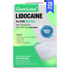 Careland Lidocaine Patches box front view showing maximum strength pain relief packaging