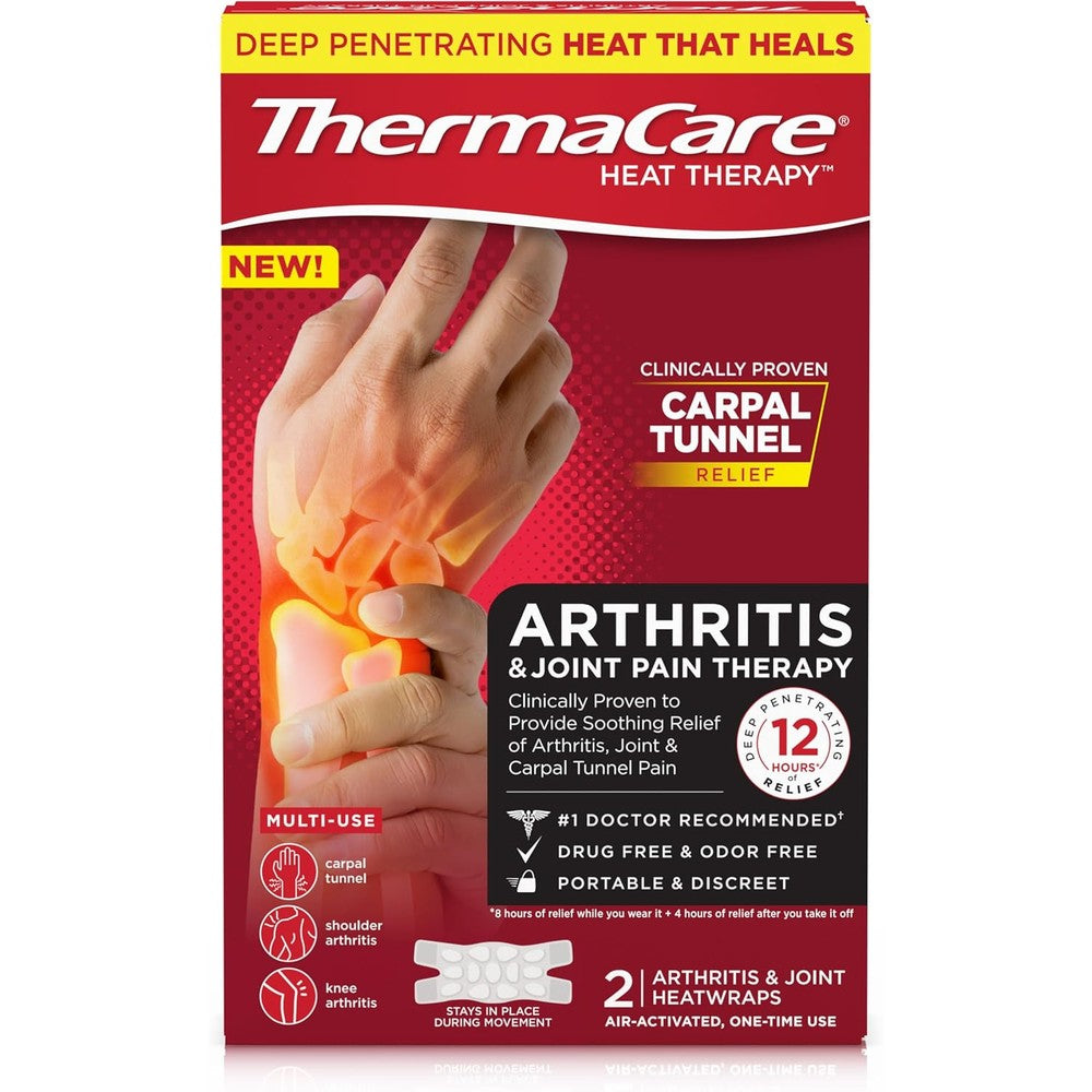 ThermaCare Arthritis Heat Wraps front packaging for joint pain relief