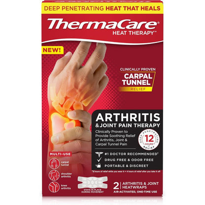 ThermaCare Arthritis Heat Wraps front packaging for joint pain relief