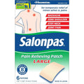 Salonpas Large Pain Relieving Patches front packaging showing 6 patches count