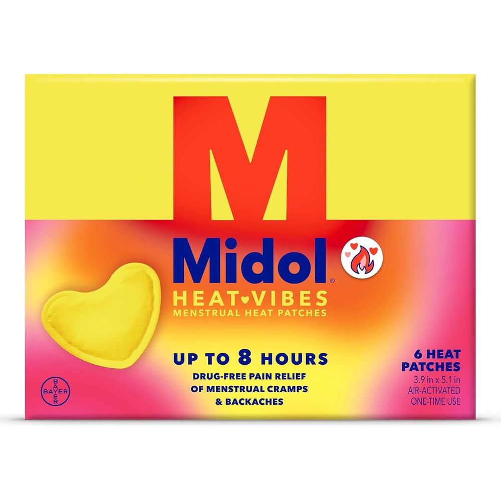 Midol Heat Vibes Menstrual Pain Relief Heat Patches front packaging view