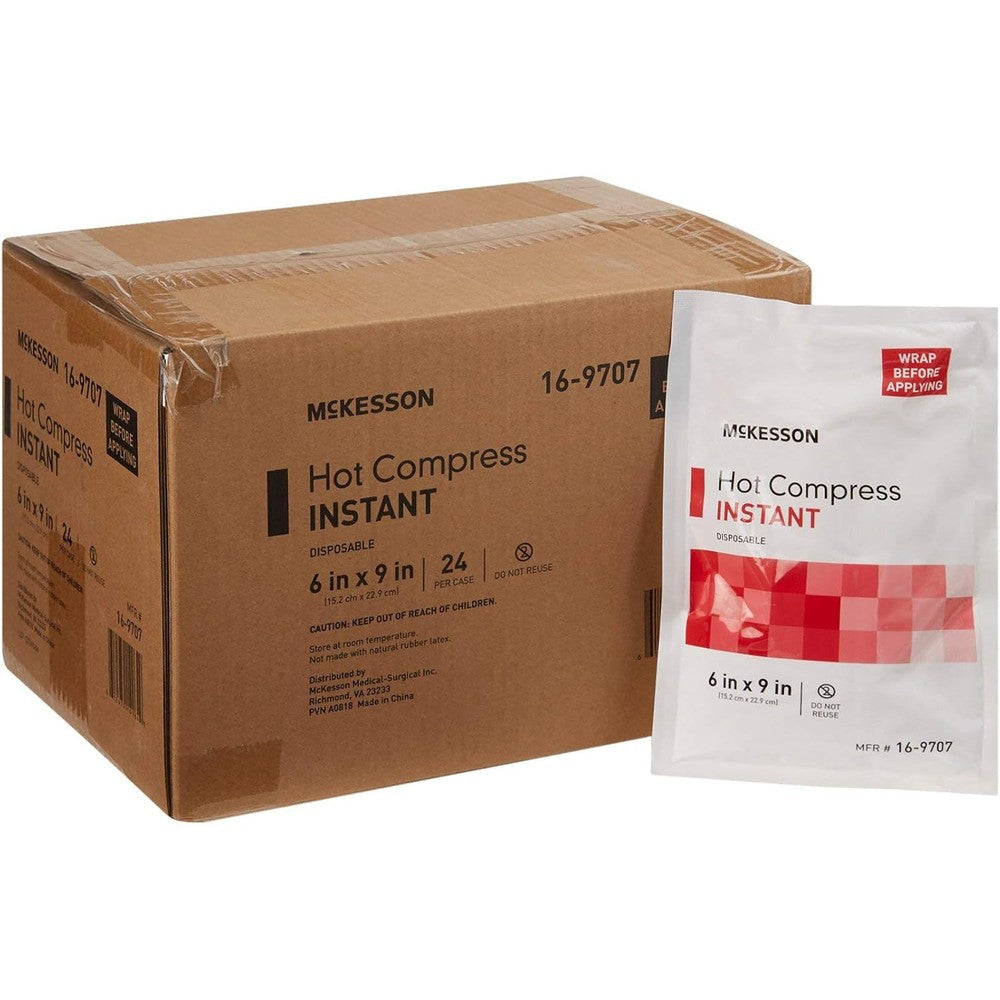 McKesson Instant Hot Compress twenty four pack box front view