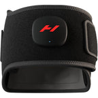 Hyperice Venom 2 Back Wrap front view showing the premium black neoprene design and sleek digital control module for back pain relief.