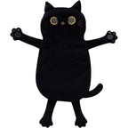 Cuckool microwave heating pad black cat front view showing plush fabric design