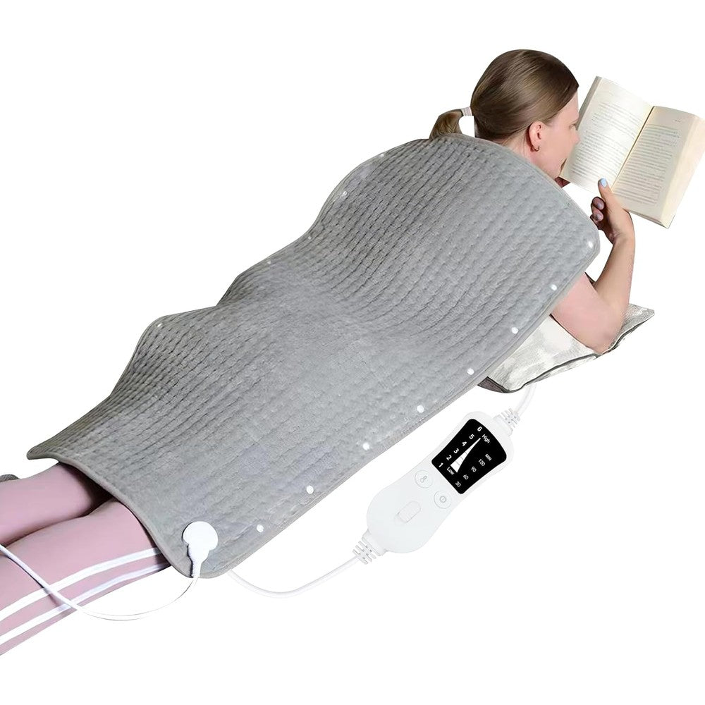Kingte extra large electric heating pad front view showing full product layout