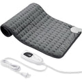 BEAUTIKEN electric heating pad front view showing the dark grey velvet body and digital control switch