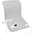 Deepsoon electric heating pad front view in light gray fabric showing flat layout.