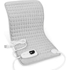 Deepsoon electric heating pad front view in light gray fabric showing flat layout.