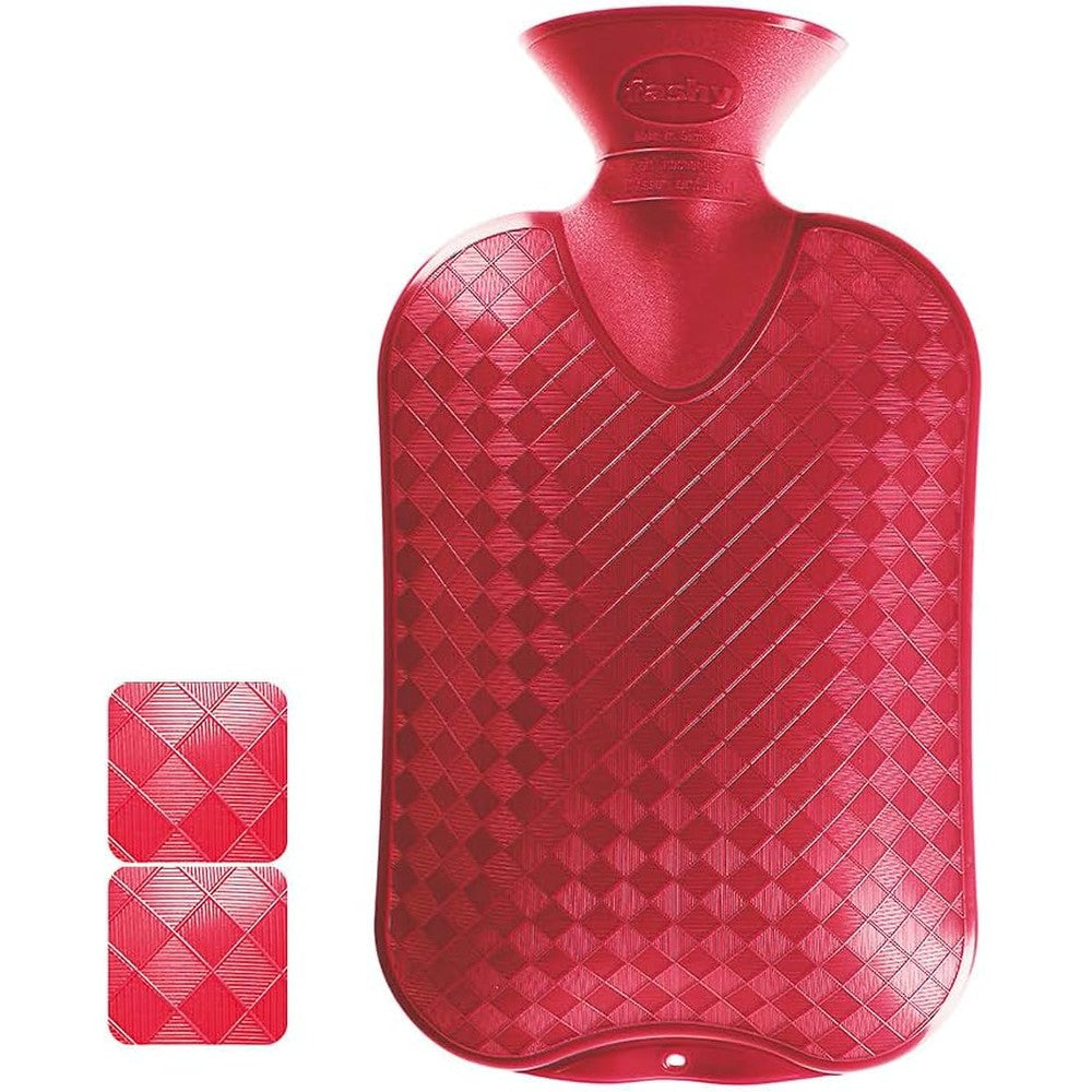 Fashy 2.0 Litre Cranberry Plain Hot Water Bottle front view
