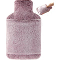 Samply hot water bottle front view showing the transparent pink 2 Litre heating bag.