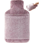Samply hot water bottle front view showing the transparent pink 2 Litre heating bag.