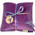 Koya Naturals soft velvet flax seed heating pillow in deep purple