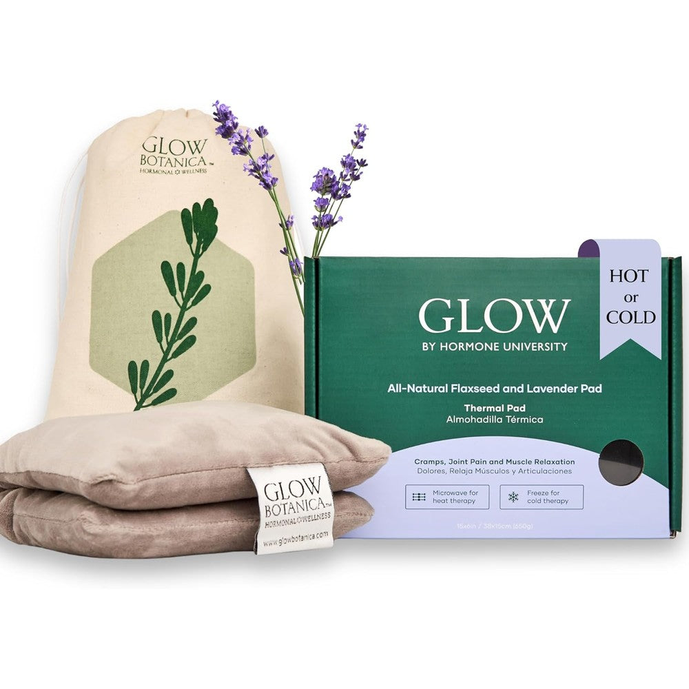 Glow Botanica flaxseed and lavender heating pad front view