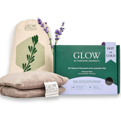 Glow Botanica flaxseed and lavender heating pad front view