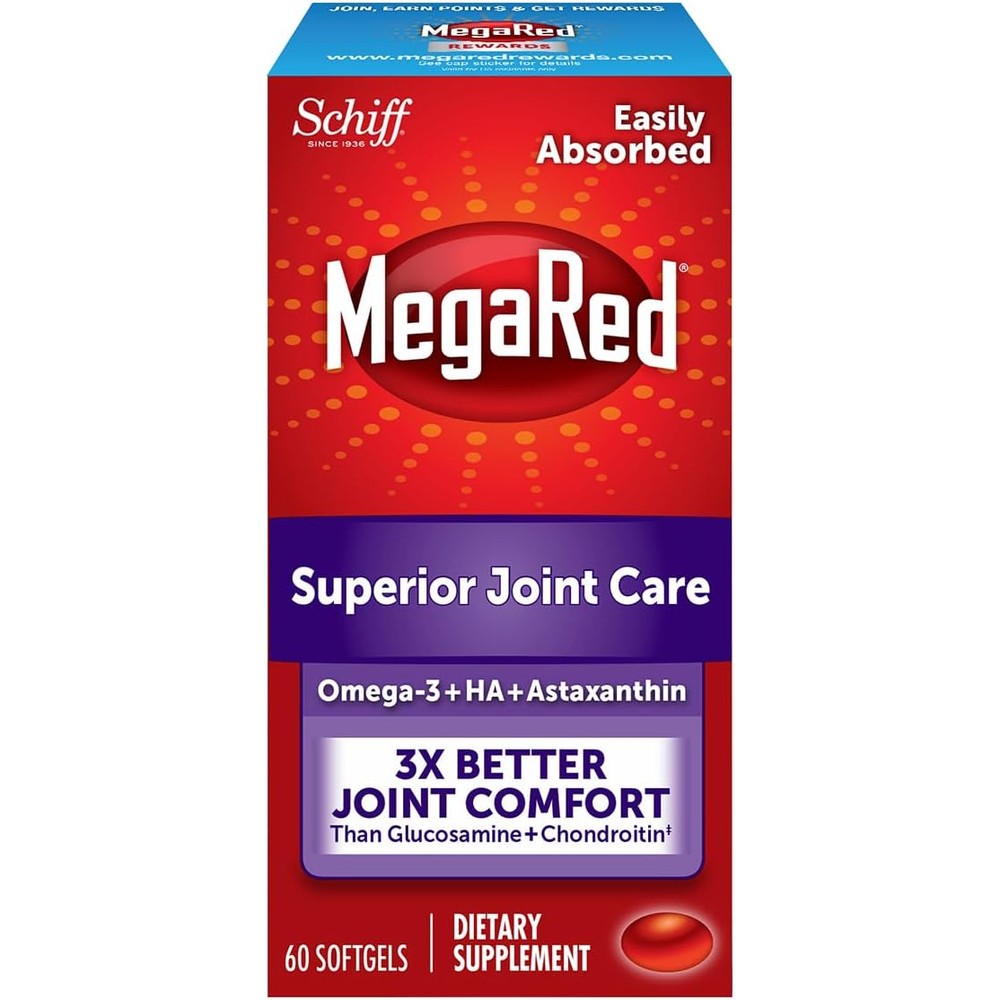 MegaRed Joint Care 60 softgels bottle front view