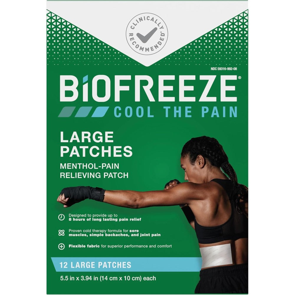 Biofreeze Large Menthol Pain Relief Patches box front view