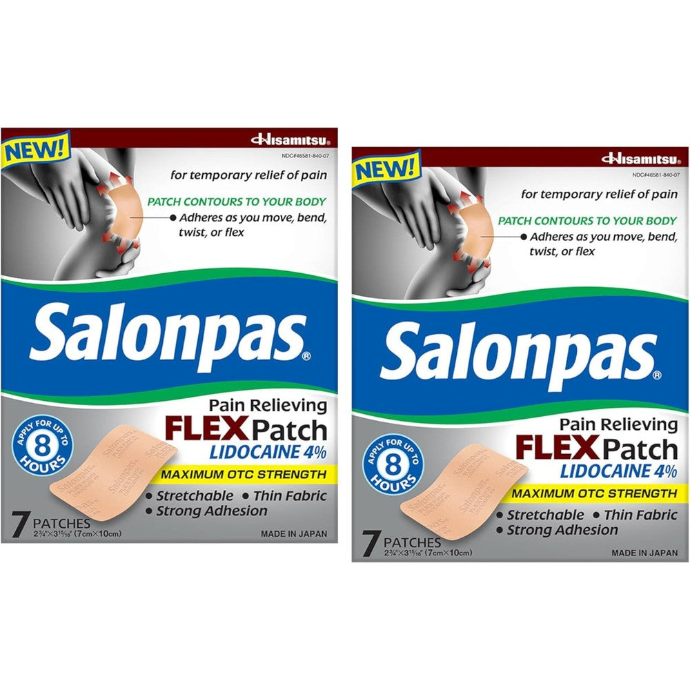 Salonpas Temporary Pain Relieving Flex Patch box front view