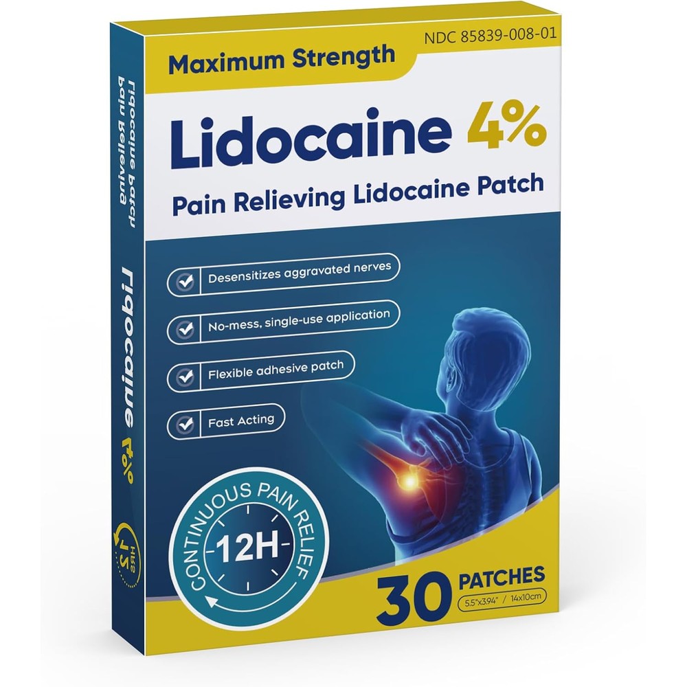 Sumifun Teemofe 4% Lidocaine Pain Relief Patches box front view