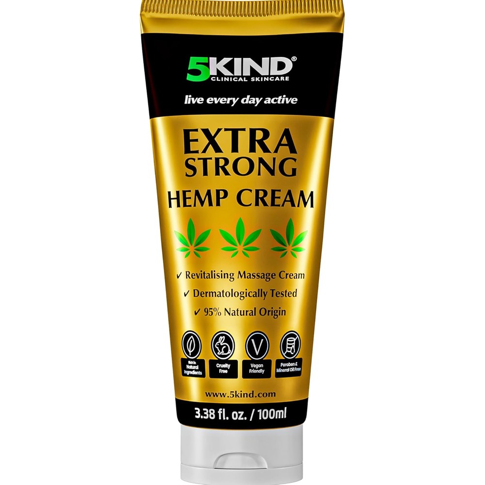 5kind Extra Strong Hemp Cream 3.4 fluid ounce front view