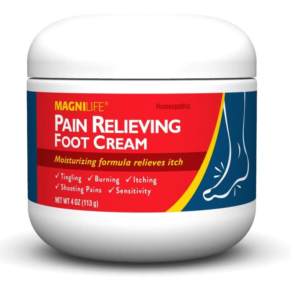 MagniLife Pain Relieving Foot Cream 4 ounce tube front view