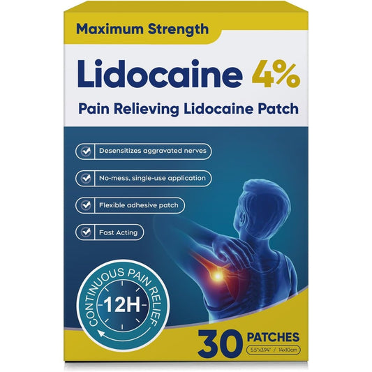 Sumifun 4% Lidocaine Pain Relief Patches 30 count front view packaging