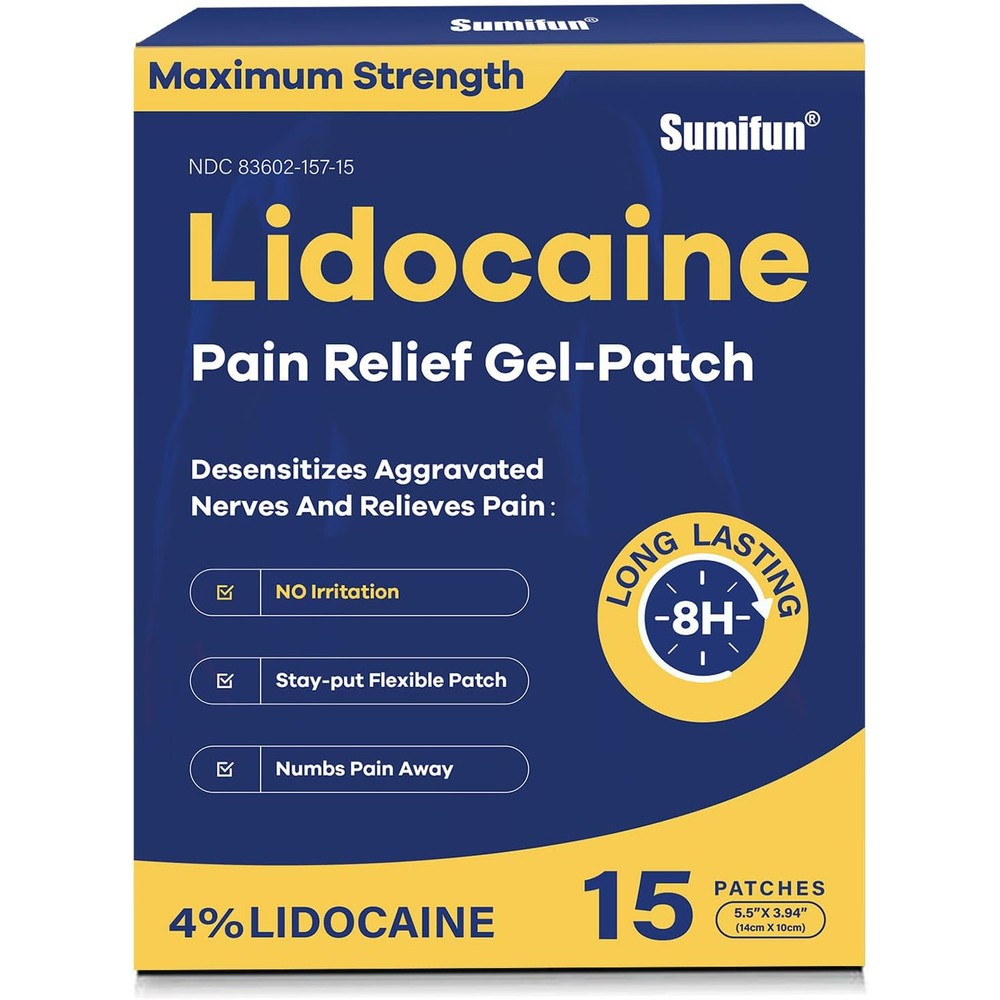 Sumifun 4% Lidocaine Pain Relief Patches box front view
