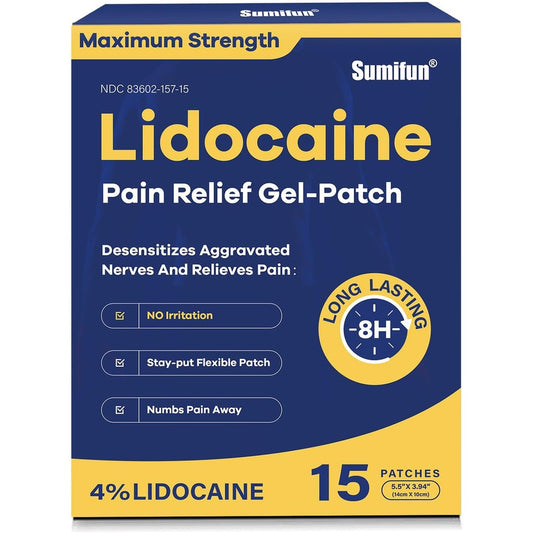 Sumifun 4% Lidocaine Pain Relief Patches box front view