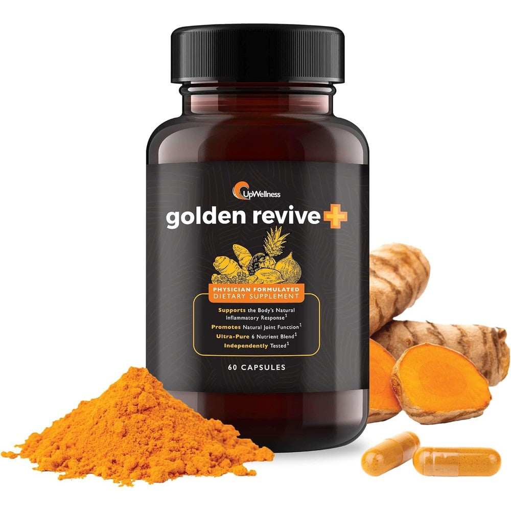 UpWellness Golden Revive Plus Joint Support Supplement front bottle view