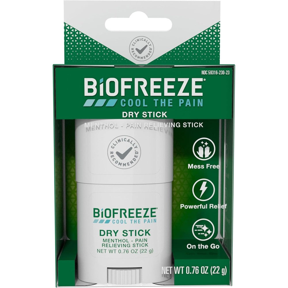 Biofreeze Dry Stick 0.76 ounce cooling pain relief front view
