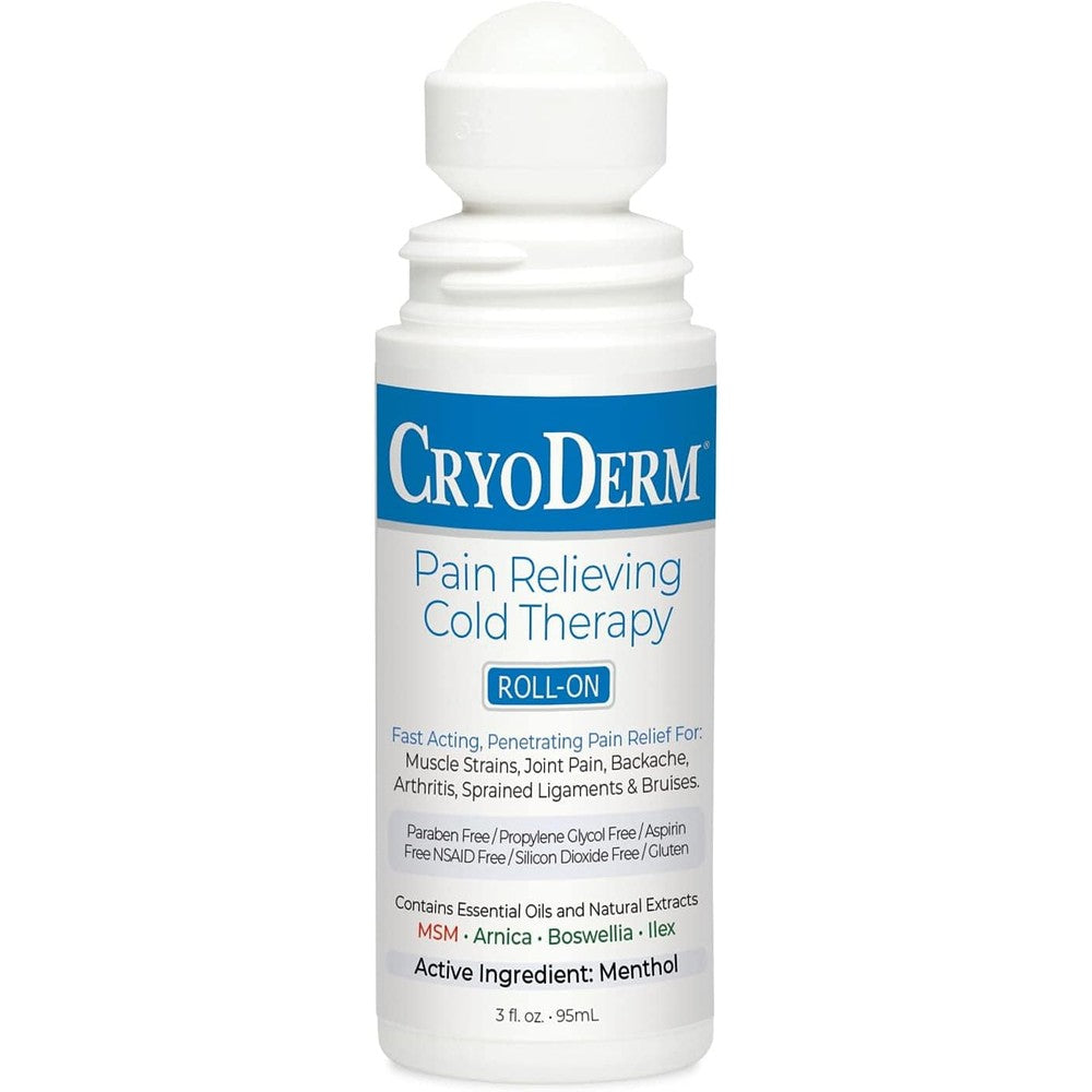 CryoDerm Cold Therapy Pain Relieving Roll On front view bottle