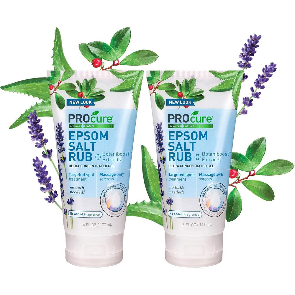 PROcure Epsom Salt Rub Gel 2 pack front view for muscle relief