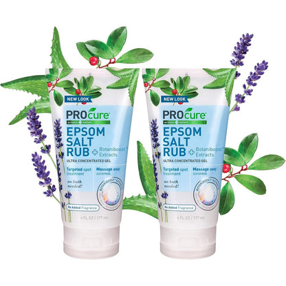 PROcure Epsom Salt Rub Gel 2 pack front view for muscle relief