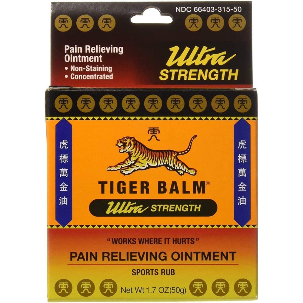 Prince of Peace Tiger Balm Sports Ultra strength pain relieving ointment front view jar