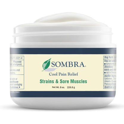 Sombra Cool Pain Relief Gel 8 Ounce Jar front view showing brand label