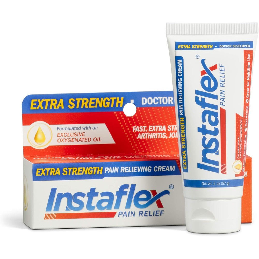 Instaflex Extra Strength Pain Relief Cream front view pack for joint relief